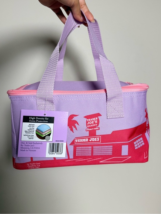 Trader Joe'S Handbags - NWT Trader Joe's Lavender & Red Mini Insulated Bag